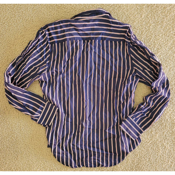 Zara Man Red, White & Blue Striped Slim Fit Long Sleeve Button Up Shirt. Size L - Picture 3 of 8